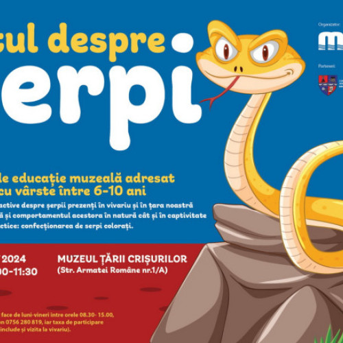 Atelier de educație muzeală „Totul despre șerpi” la Muzeul Țării Crișurilor