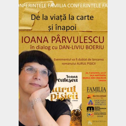 Conferință și lansare de carte cu Ioana Parvulescu la Oradea