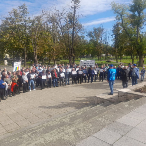 Protest al foștilor mineri în Oradea