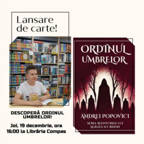 Andrei Popovici își lansează noul volum &quot;Ordinul Umbrelor&quot; joi