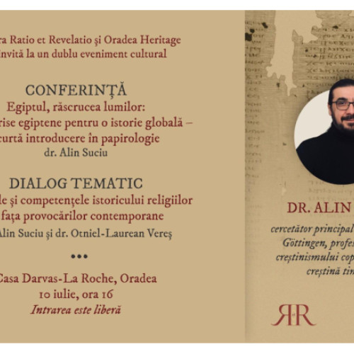 eveniment cultural la oradea: manuscrise egiptene și istoria globala