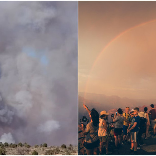 Turiști evacuați din Marele Canion: incendiu puternic provocat de un fulger. Alertă de caniculă: peste 46°C la umbră în North Rim