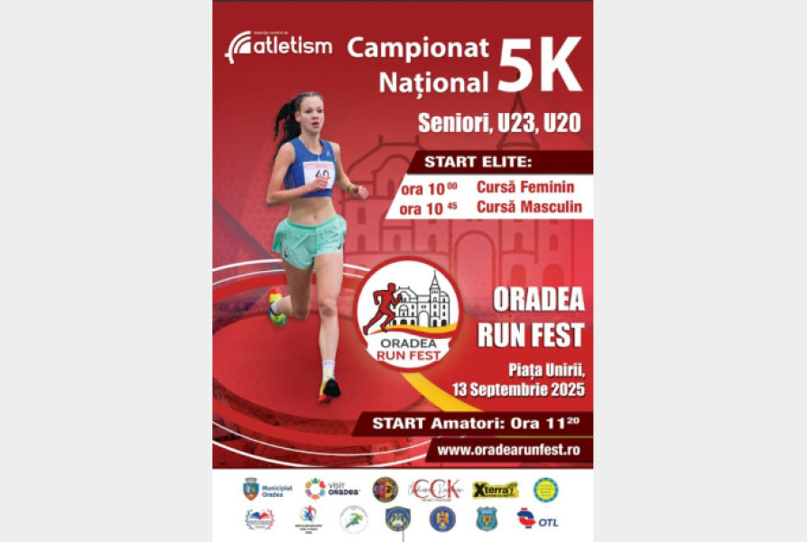 Oradea găzduiește Campionatul Național de Alergare 5K și Oradea Run Fest