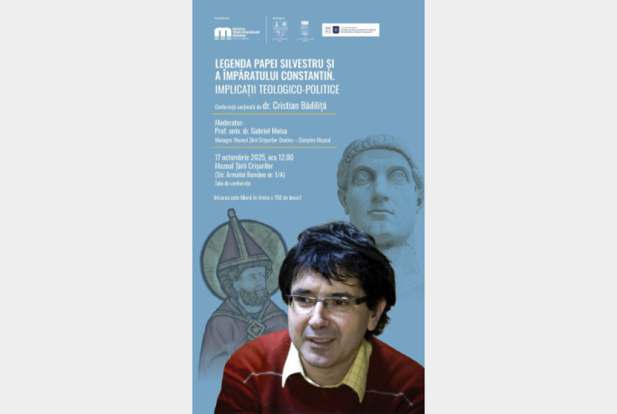 Conferință despre legenda Papei Silvestru și împăratului Constantin la Muzeul Țării Crișurilor