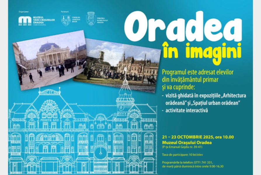 Muzeul Țării Crișurilor Oradea organizează ateliere pentru elevi pe tema palatelor orădene
