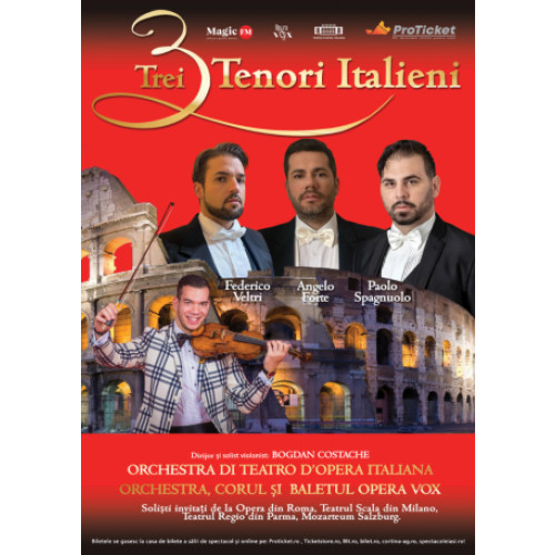 Teatrul Regina Maria prezintă „3 Tenori Italieni” în Oradea - O călătorie muzicală prin frumosul Italia