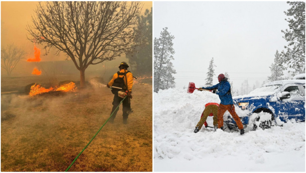 Furtuna și incendiile din SUA: Viscol devastator în Vest, Furtuni de Zăpadă în California și Nevada.