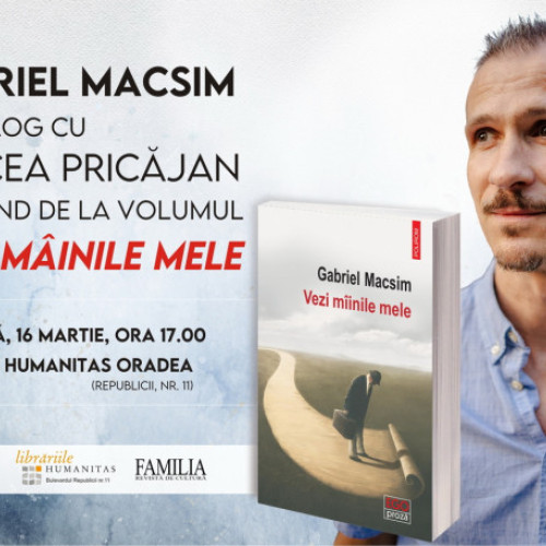 Gabriel Macsim discută despre volumul "Vezi mâinile mele" la Librăria Humanitas, în Oradea