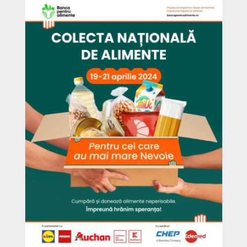 Startul Colectei de Alimente, în preajma sărbătorilor de Paşte - „Împreună hrănim speranța”